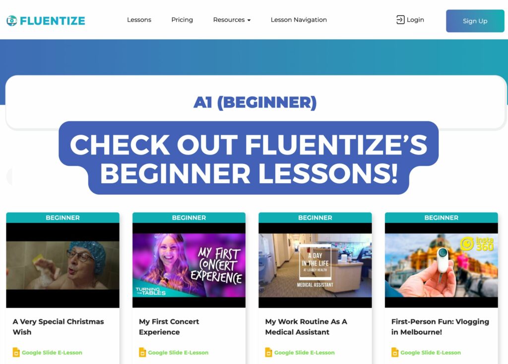 Teaching English to Beginners — Fluentize Lessons