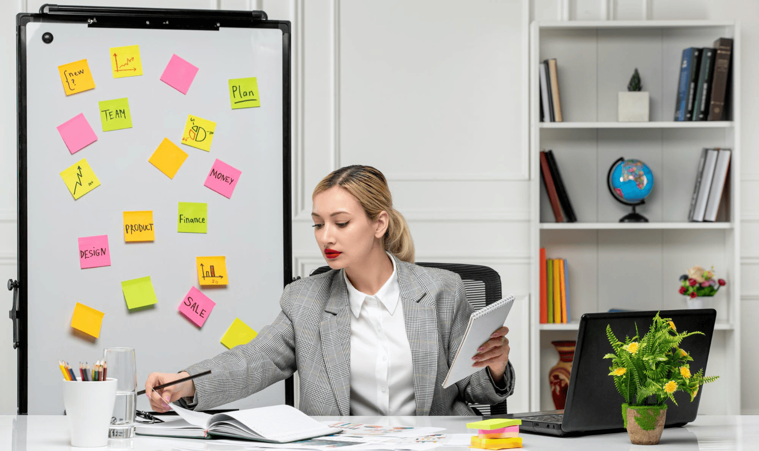 Woman Doing Work Tasks — Fluentize ESL Lesson